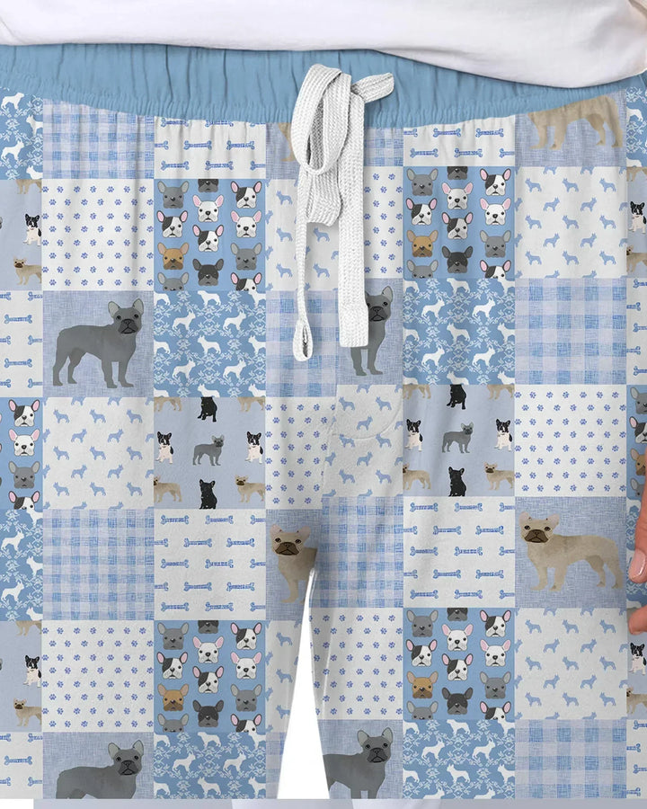 Frenchies Patchwork Family Matching Bamboo Men's Pajama Set