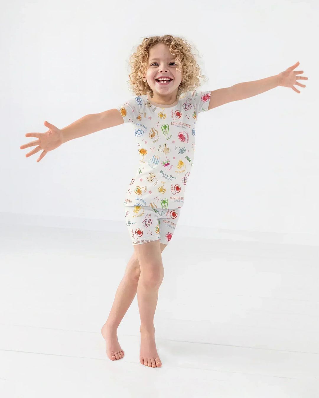 Happy Rosh Hashanah Bamboo Two Piece Short Sleeve Shorts Pajama Set