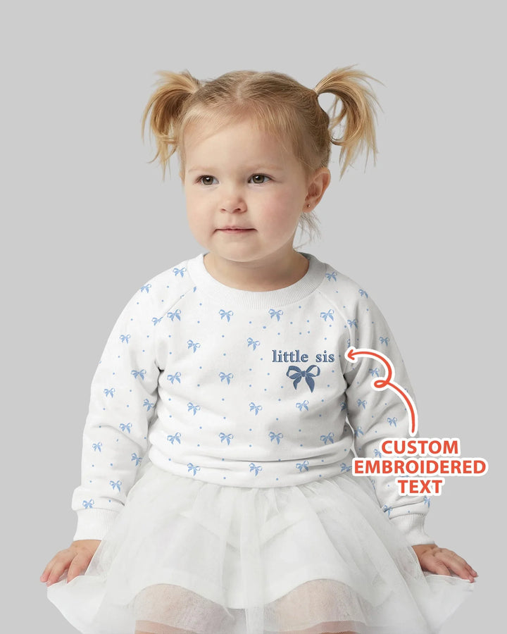 Custom Embroidered Name Mommy and Girls Matching Bamboo Crewneck Sweatshirt