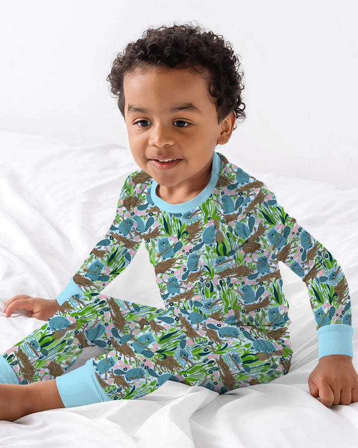 Little Dam Builders Bamboo Two Piece Long Sleeve Pajama Set