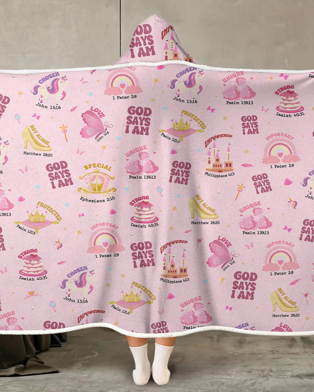 God Says I Am Girl Bamboo Wearable Hooded Blanket