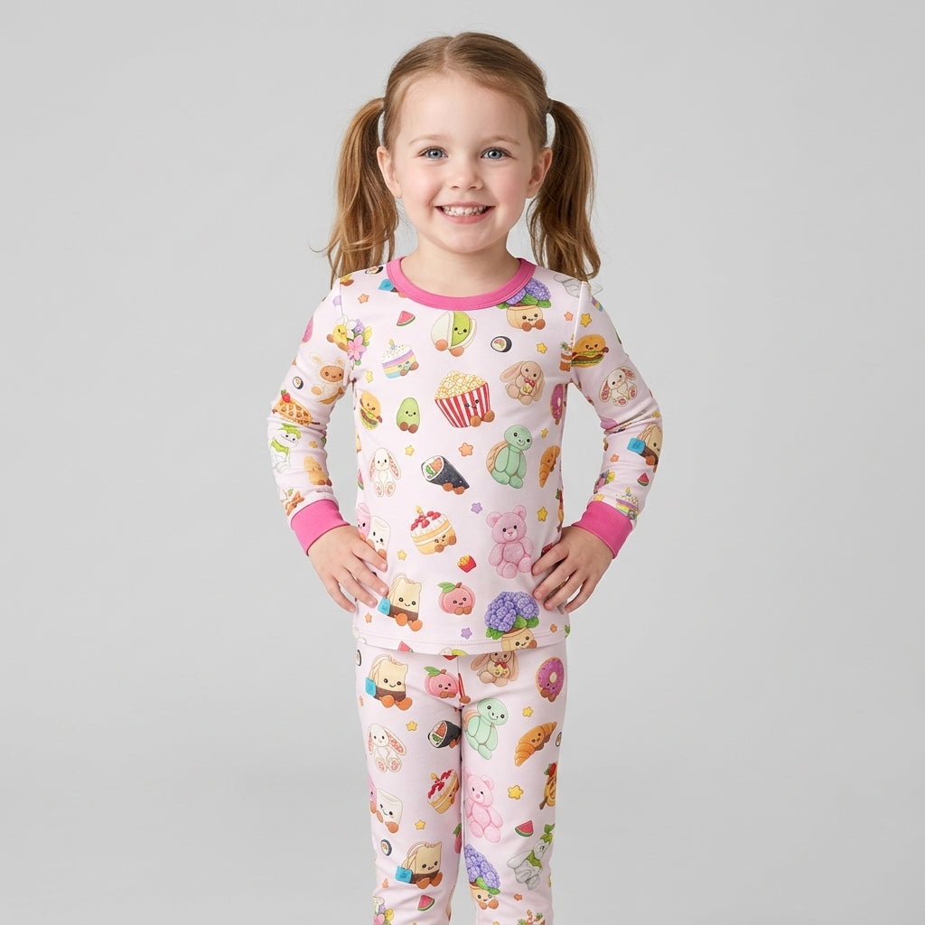 Kawaii Jellycat Bamboo Two Piece Long Sleeve Pajama Set