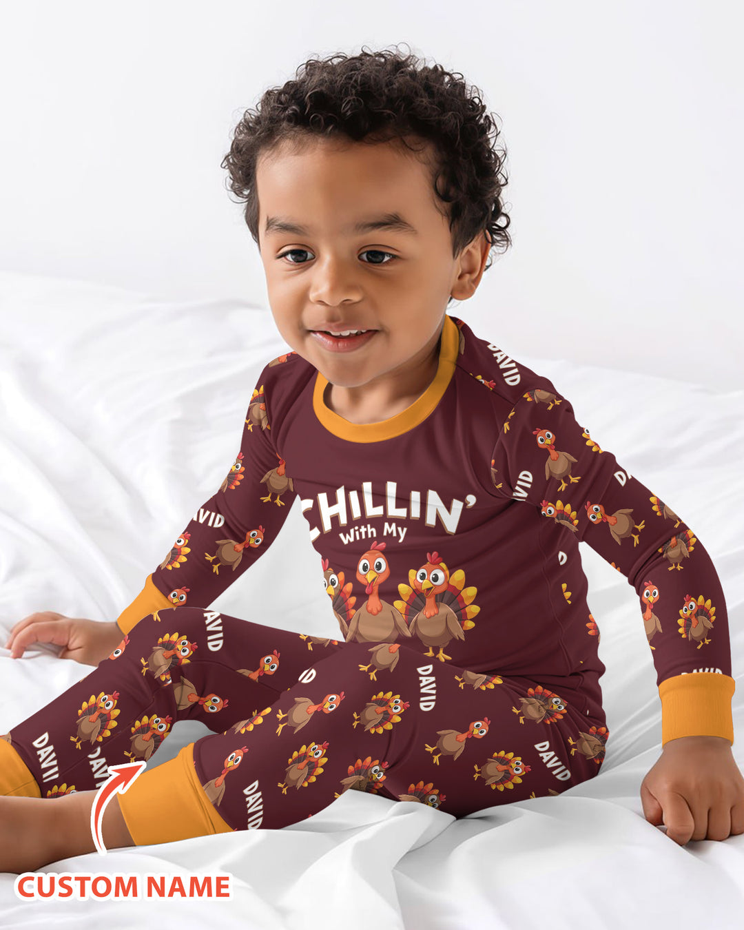 Chillin With Turkey Bamboo Two Piece Long Sleeve Pajama Set