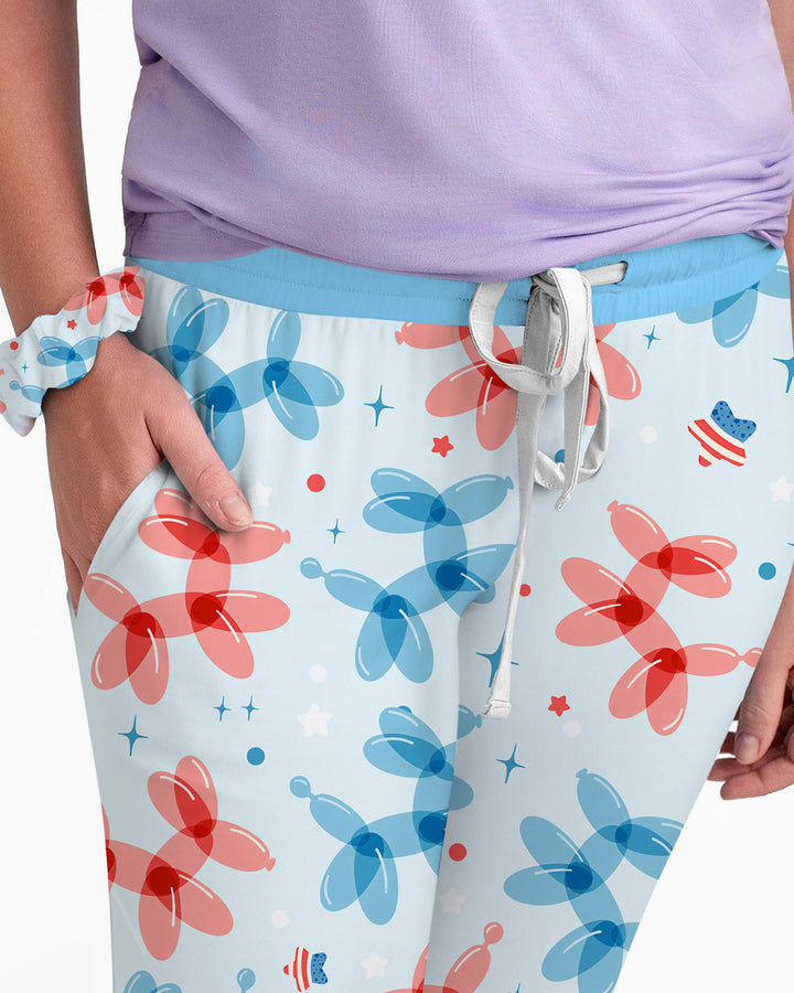 American Balloon Dog Party Bamboo Women Pajama Set