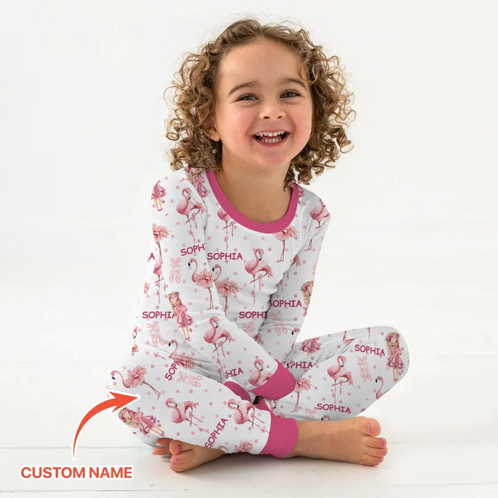 Little Ballerina Dreams Bamboo Two Piece Long Sleeve Pajama Set