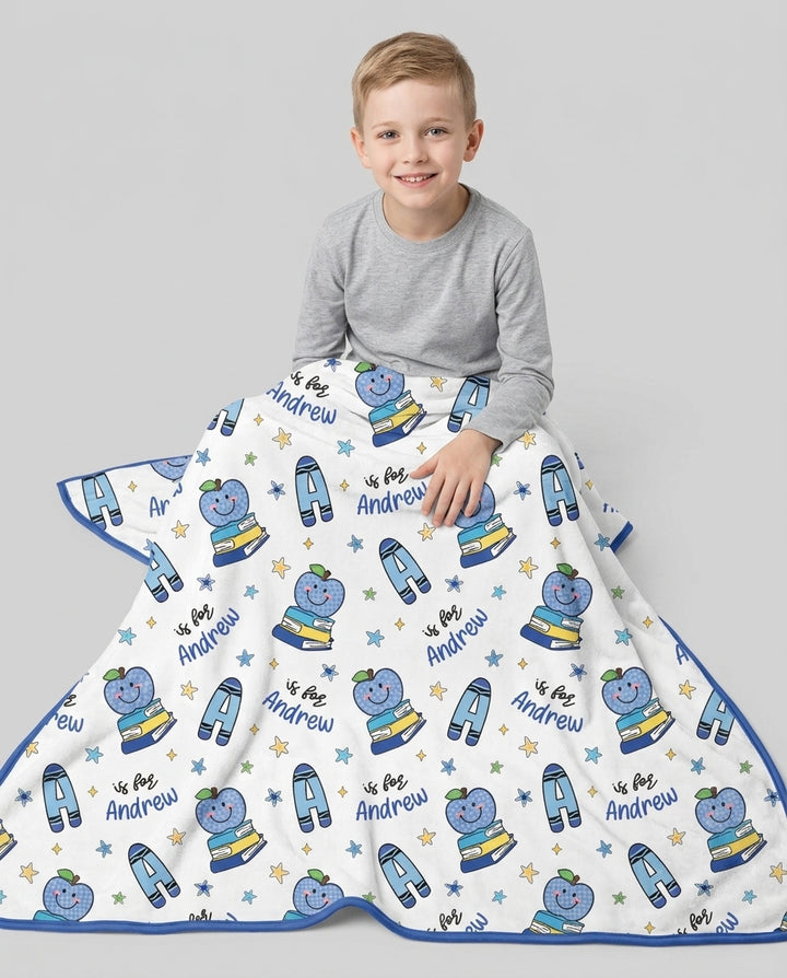 Custom Name Crayon Alphabet Bamboo Blanket