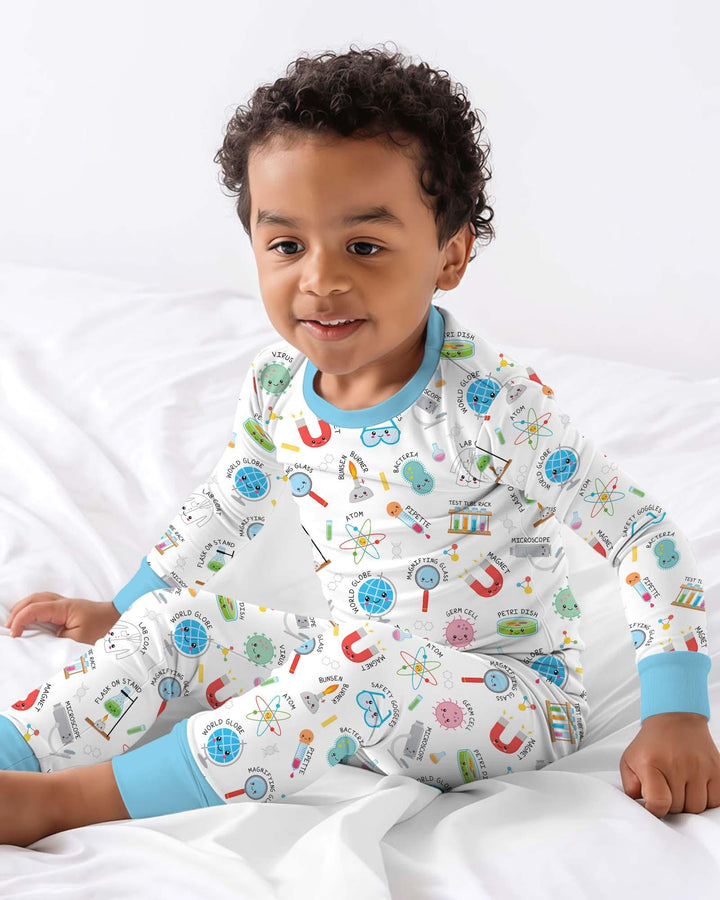 Science Fun Family Matching Bamboo Two Piece Long Sleeve Pajama Set