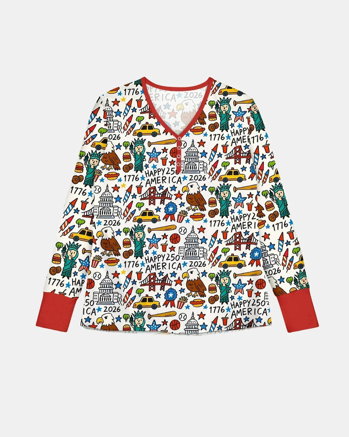 Doodle America 250th Anniversary Family Bamboo Women Pajama Set