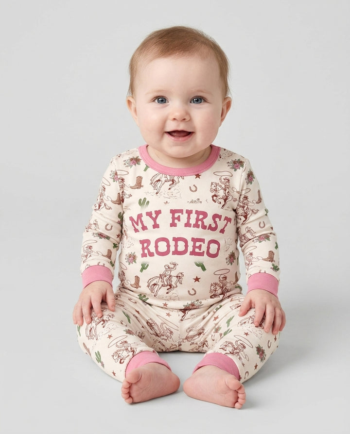 Personalized My First Rodeo Bamboo Two Piece Long Sleeve Pajama Set