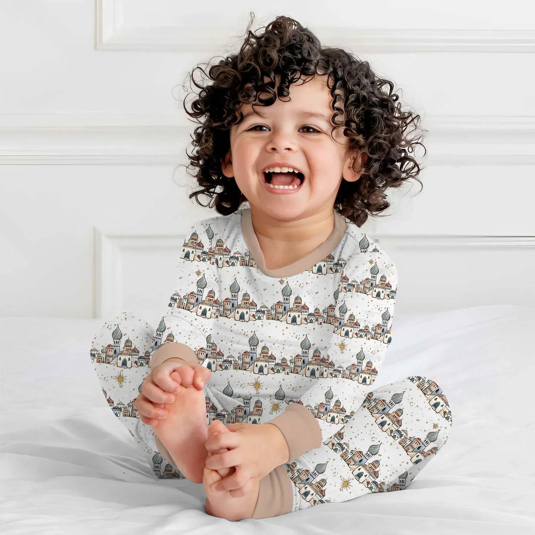 O Little Town of Bethlehem Bamboo Two Piece Long Sleeve Pajama Set