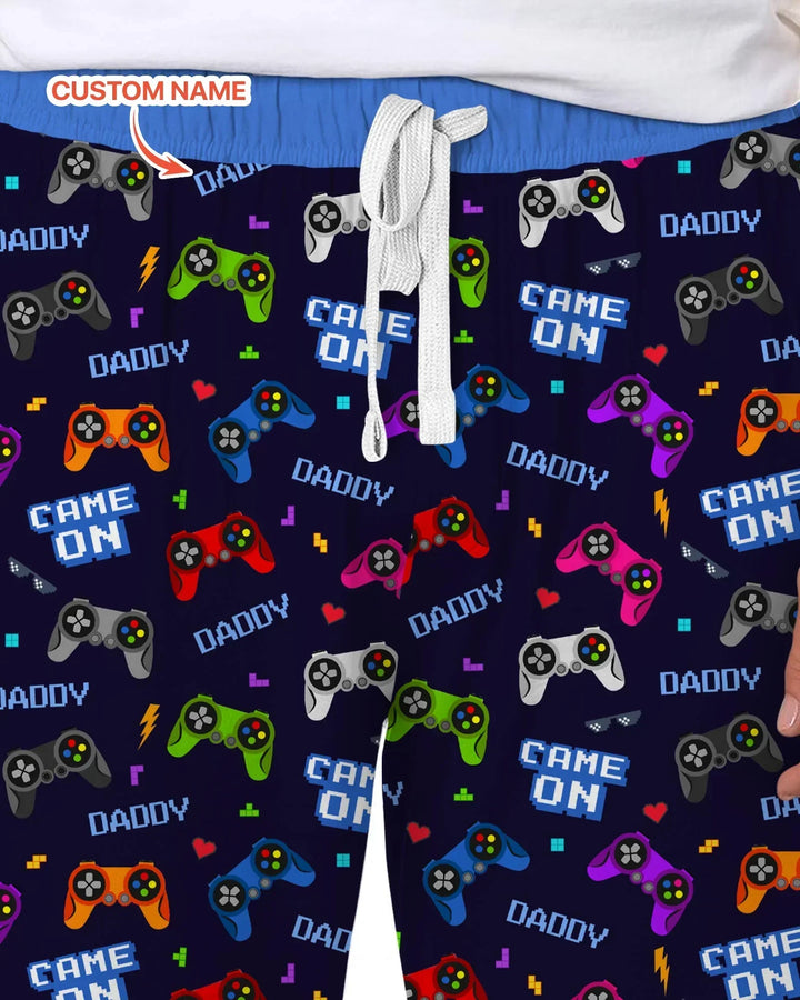 Custom Name Game On Family Matching Bamboo Men's Pajama Set