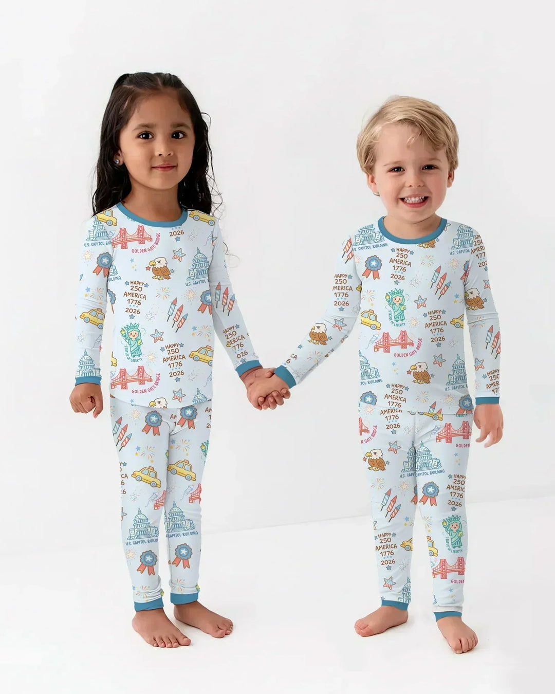 250 Years Of Freedom Bamboo Two Piece Long Sleeve Pajama Set