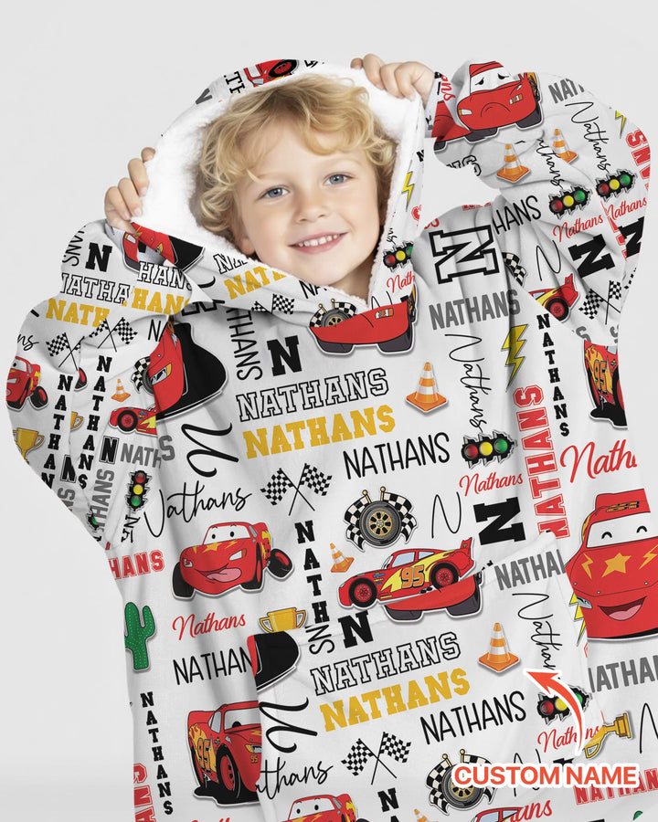 Fast Cars Bamboo Blanket Hoodie