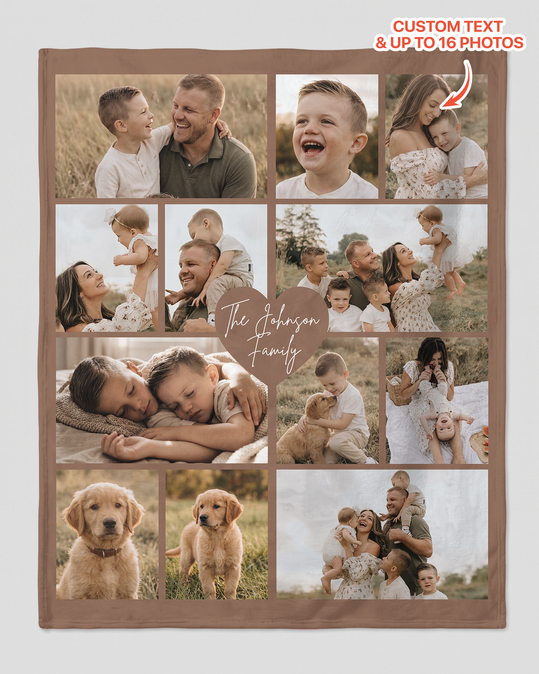 Custom Photo Collage Family Bamboo Blanket