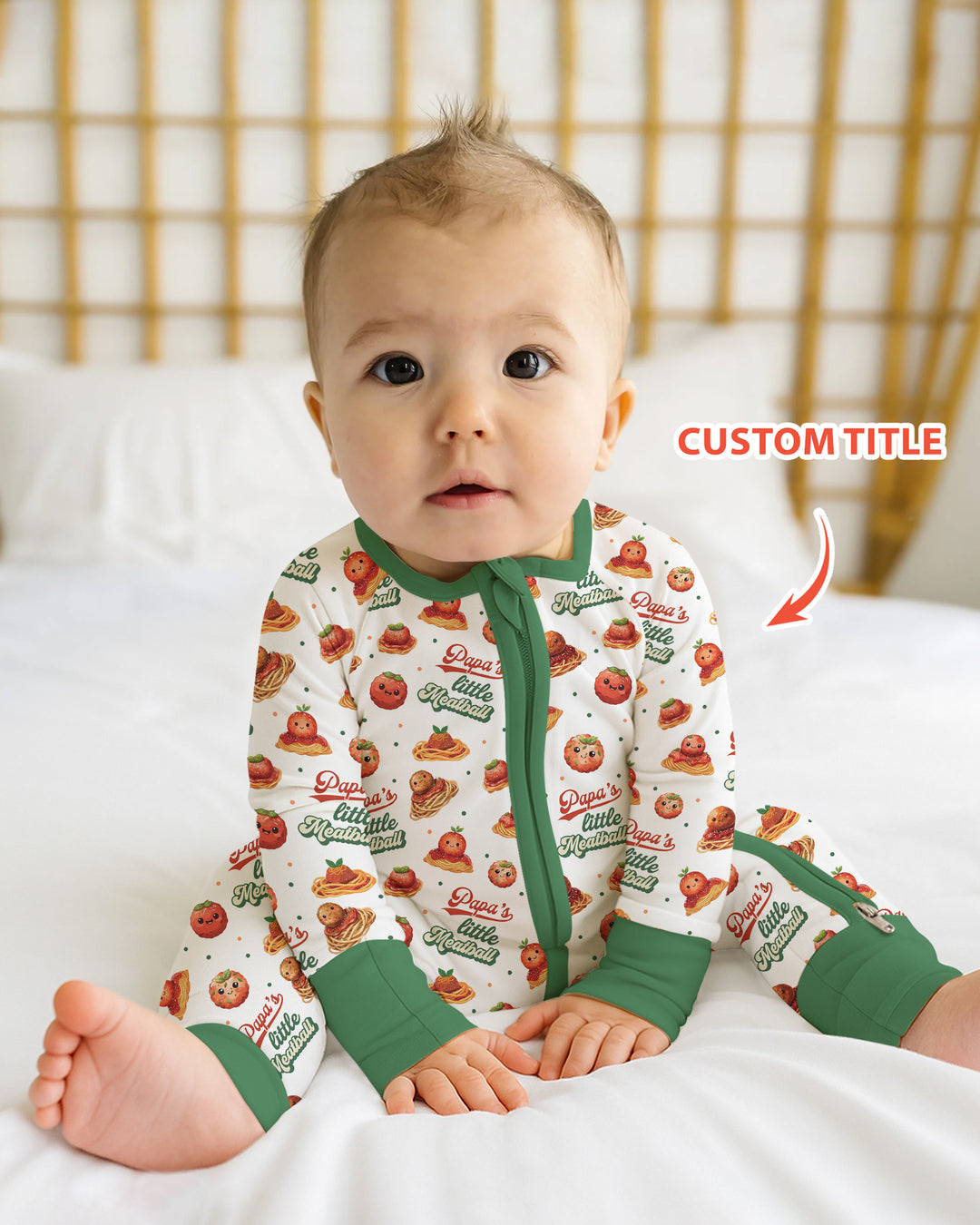 Custom Name Little Meatball Bamboo Convertible Zippy