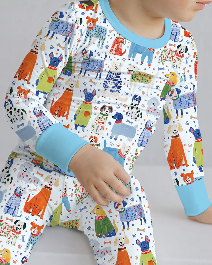 Whimsical Puppy Bamboo Two Piece Long Sleeve Pajama Set