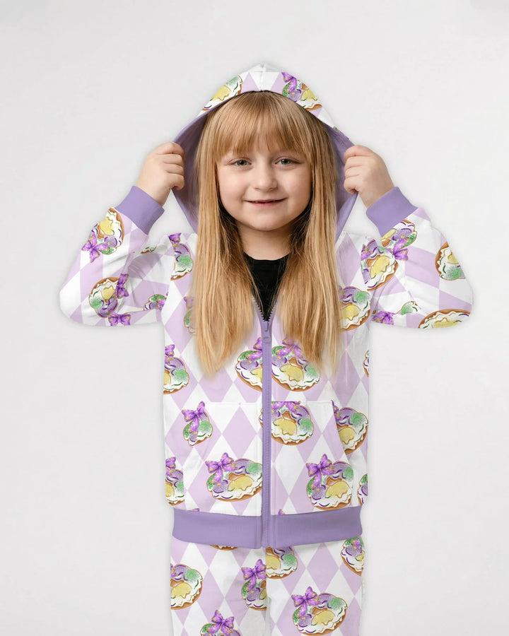 Mardi Gras Donut Bamboo Zip Hoodie