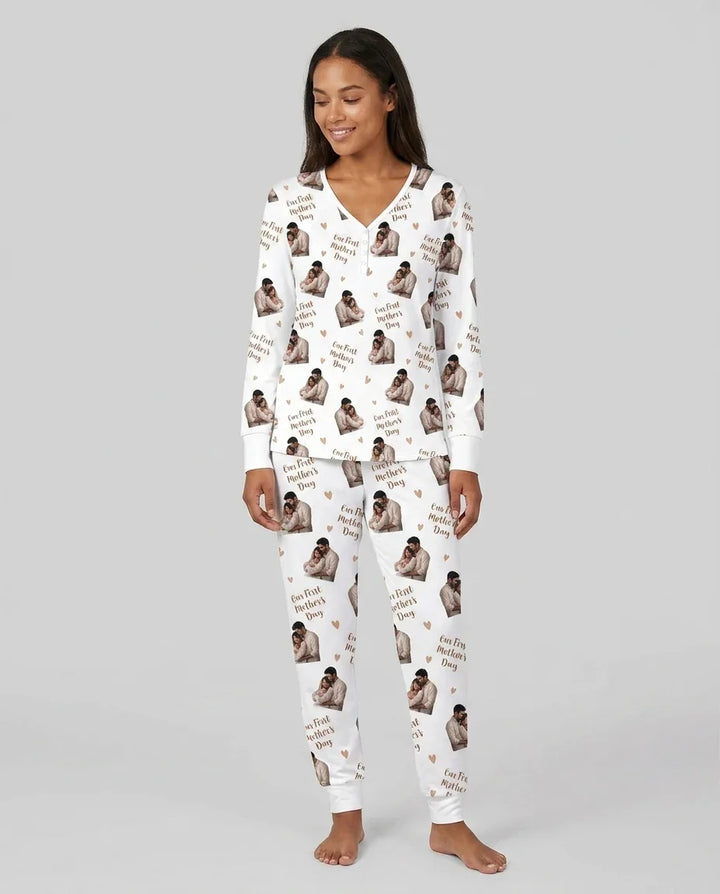 Custom Photo Our First as Parents Bamboo Women Pajama Set