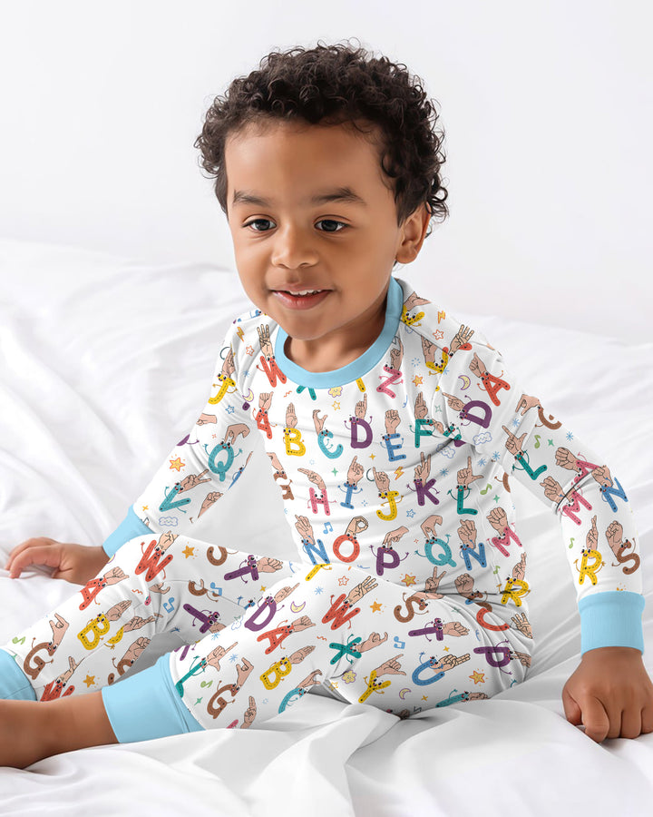 Love Needs No Words Bamboo Two Piece Long Sleeve Pajama Set
