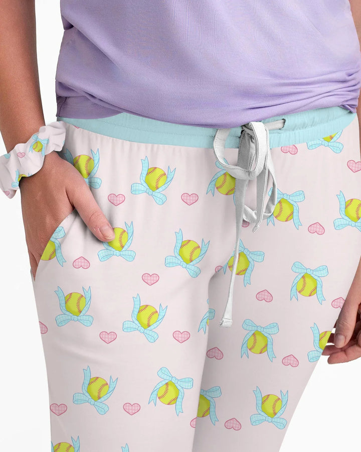 Softbal Coquette Bow Women Pajama Set