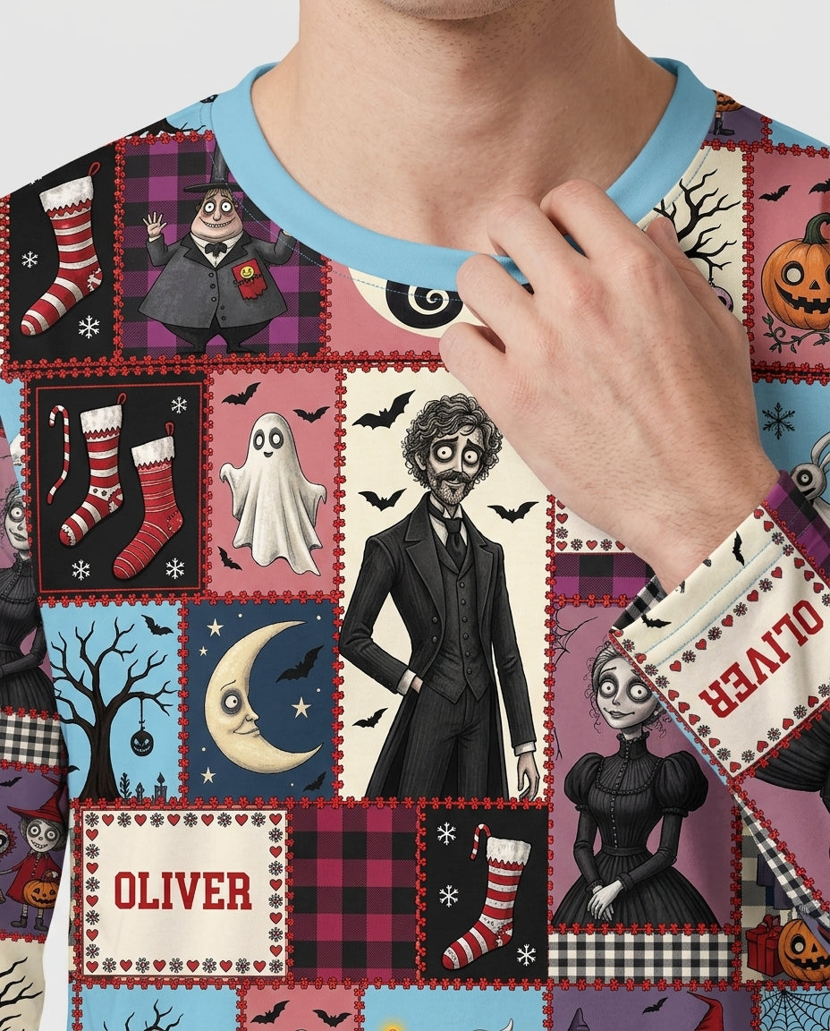 Vertical Halloween Bamboo Men's Pajama Set