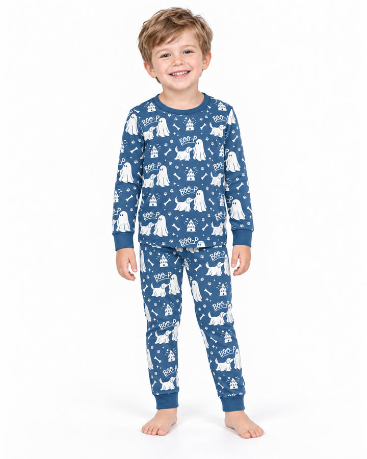 Boo-p Ghost Dog Bamboo Two Piece Long Sleeve Pajama Set