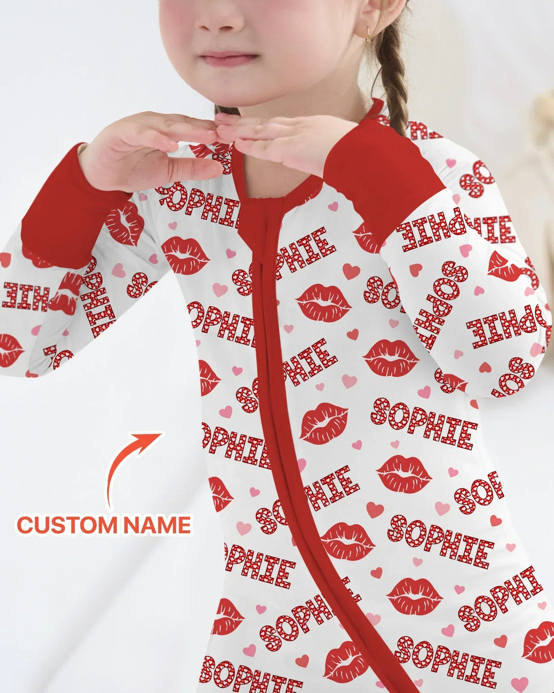 Custom Name Valentine Kiss Bamboo Convertible Zippy