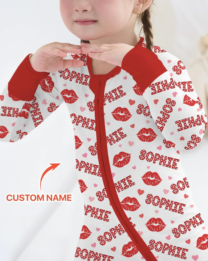Custom Name Valentine Kiss Bamboo Convertible Zippy