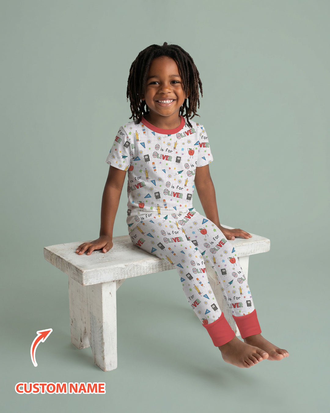CUSTOM Template Bamboo Two Piece Short Sleeve Pyjamas Set