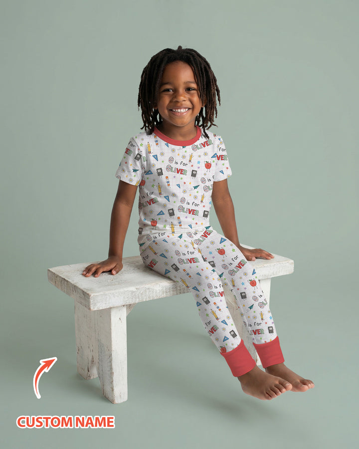 CUSTOM Template Bamboo Two Piece Short Sleeve Pyjamas Set