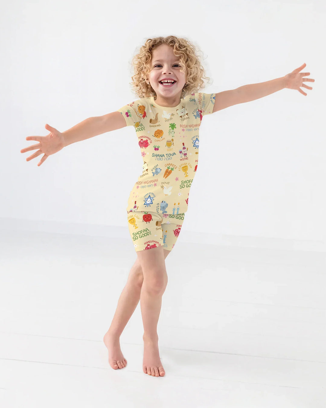 Family Rosh Hashanah Matching Bamboo Two Piece Short Sleeve Shorts Pajama Set