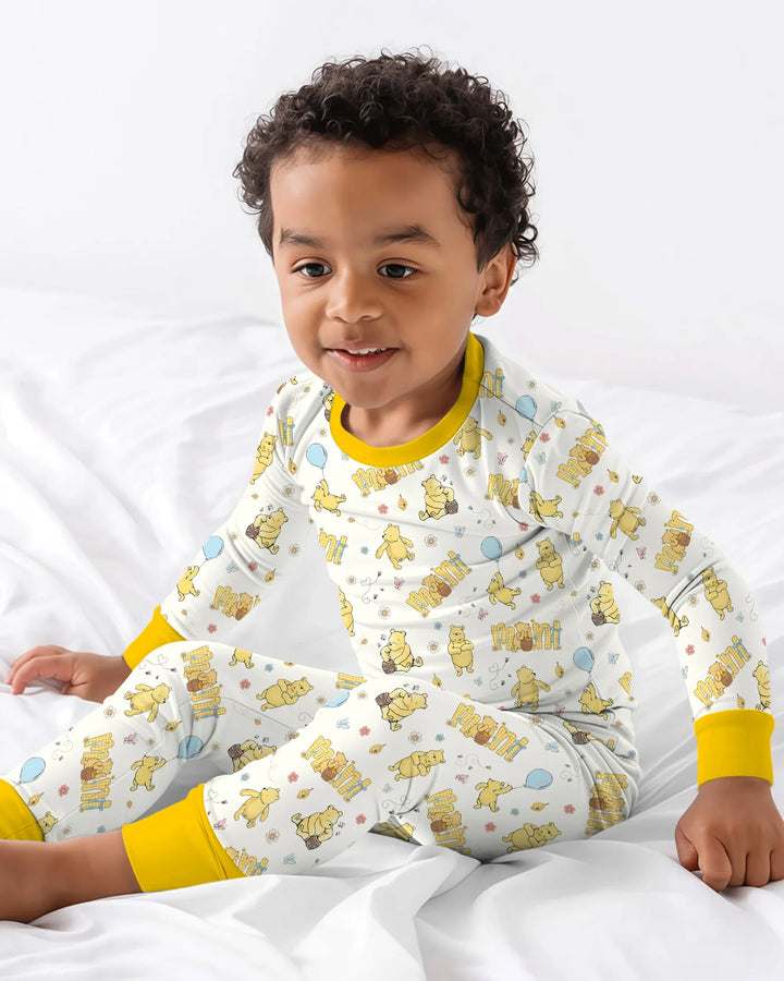 Mama & Mini Honey Bear Bamboo Two Piece Long Sleeve Pajama Set
