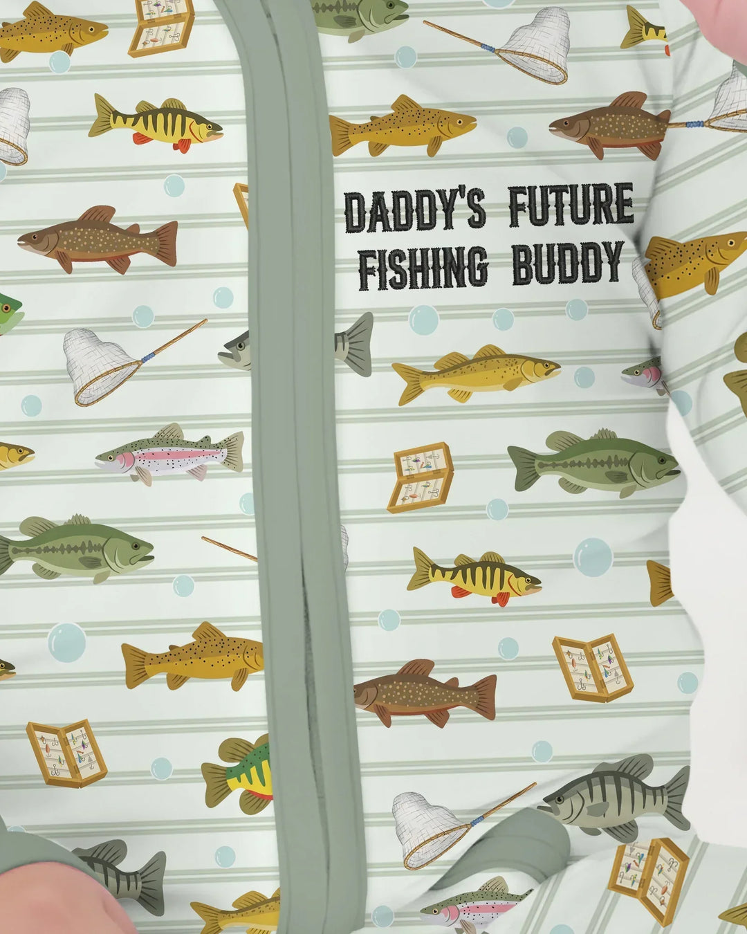 Embroidered Fishing Dad And Me Matching Bamboo Convertible Zippy