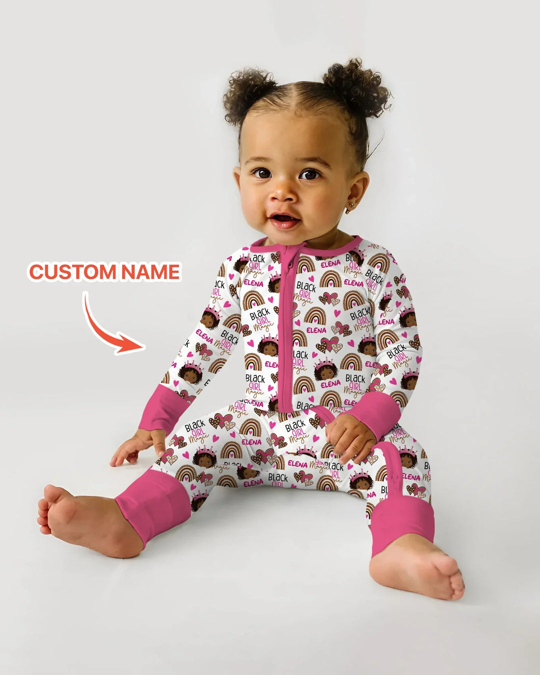 Custom Name Black Girl Magic Bamboo Convertible Zippy
