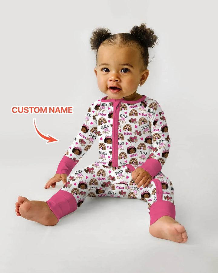Custom Name Black Girl Magic Bamboo Convertible Zippy