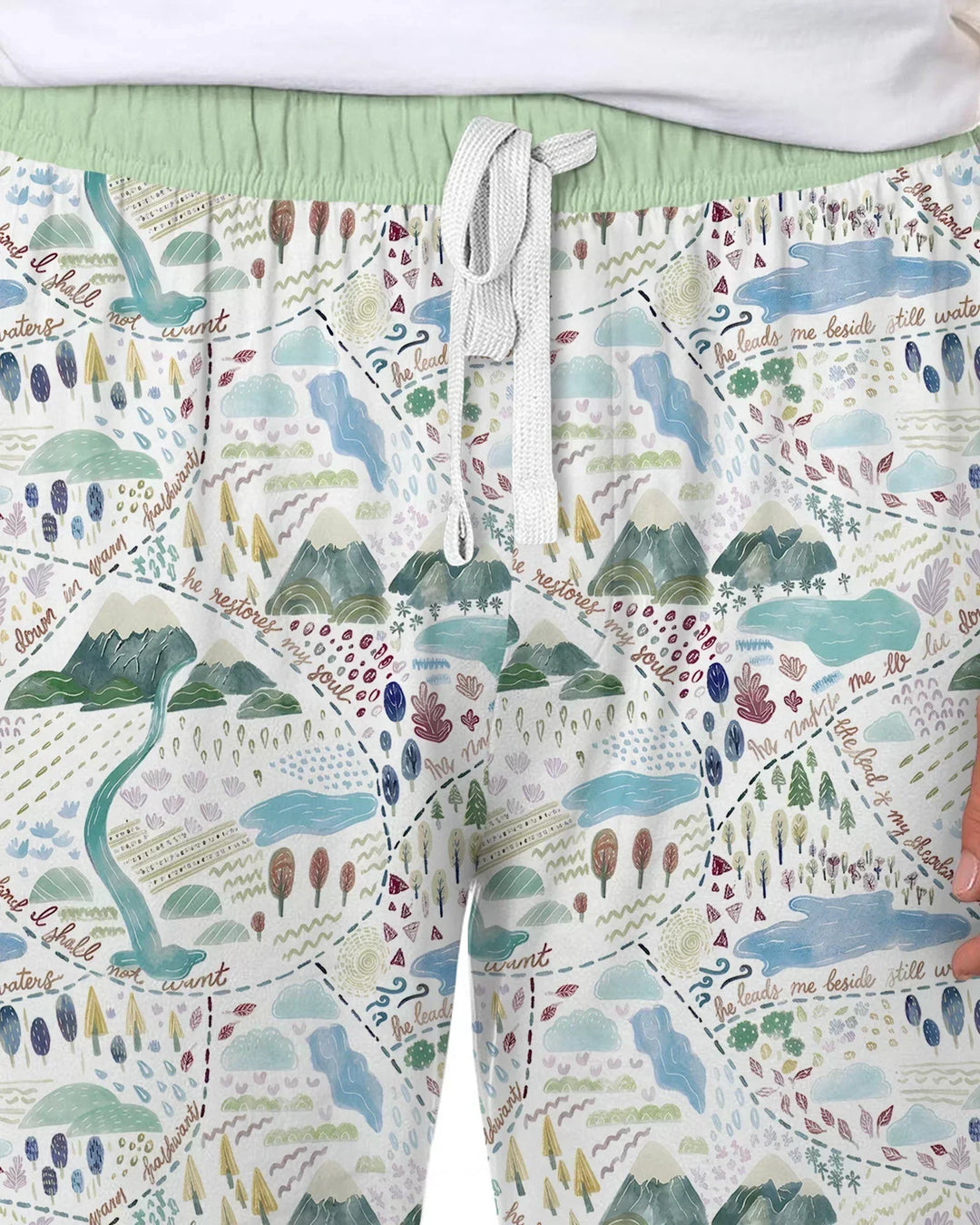 Whimsical Psalms 23 Map Bamboo Men's Pajama Set