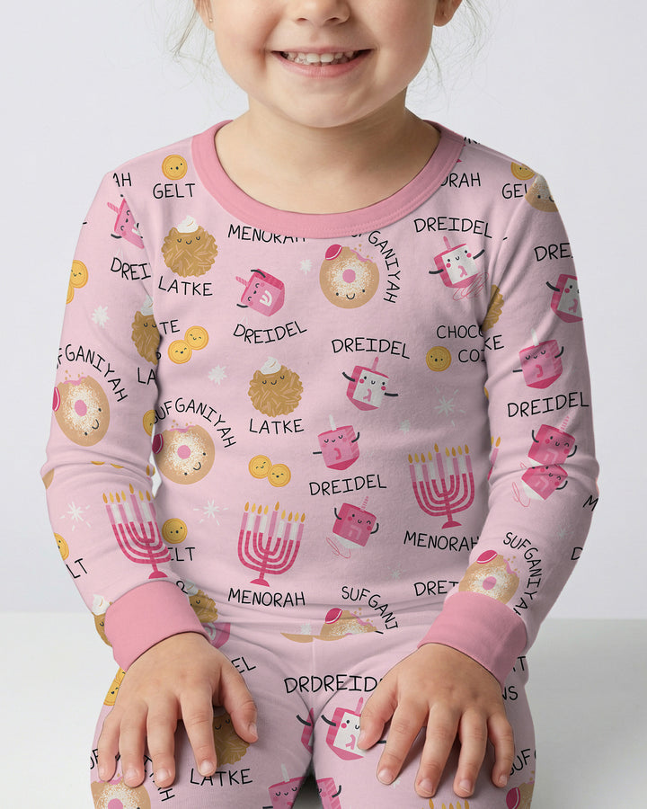 Family Hanukkah Matching Bamboo Two Piece Long Sleeve Pajama Set