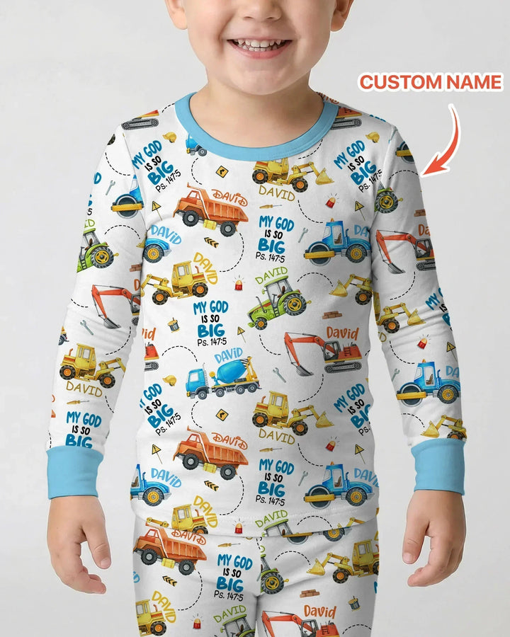My God Is So Big Custom Name Bamboo Two Piece Long Sleeve Pajama Set