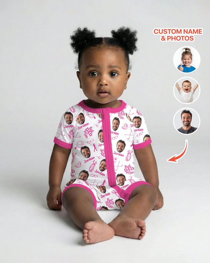 Custom Photo Best Dad By Par Bamboo Shorty Zippy