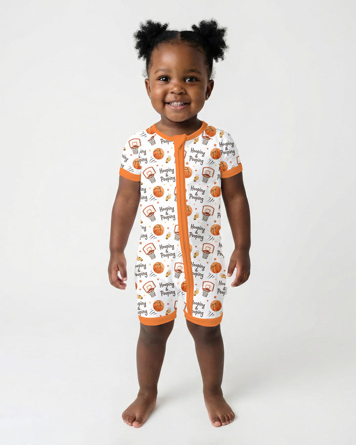 Funny Basketball Hooping & Pooping Bamboo Shorty Zippy