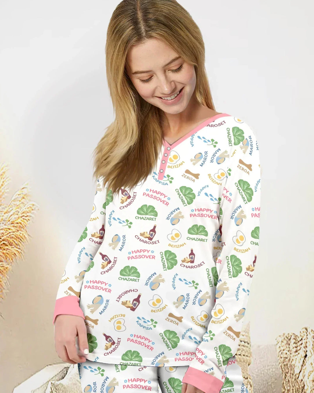 Happy Passover Matching Family Bamboo Women Pajama Set