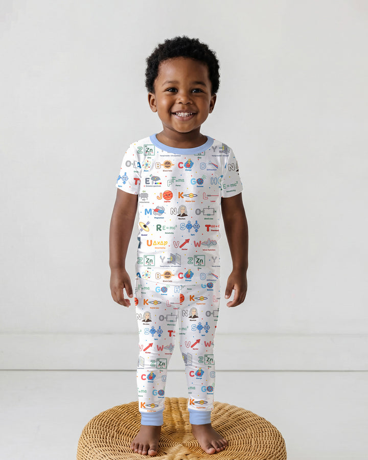 The Physics Alphabet Bamboo Two Piece Short Sleeve Pajama Set