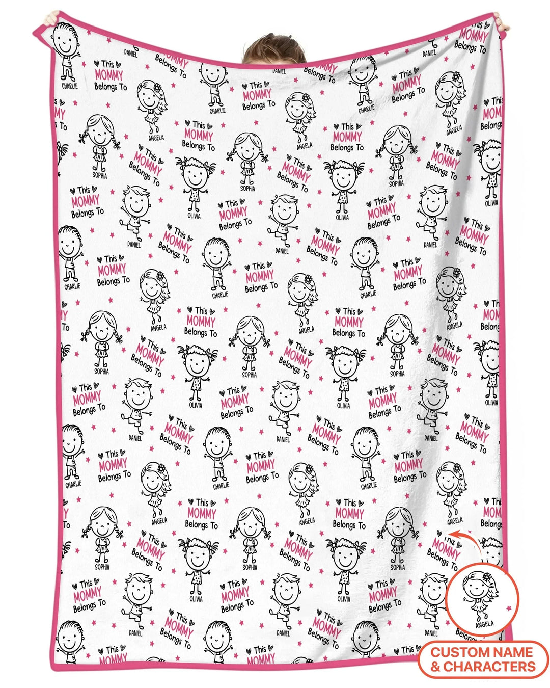 Custom Name "This Mommy Belongs To" Doodle Bamboo Blanket