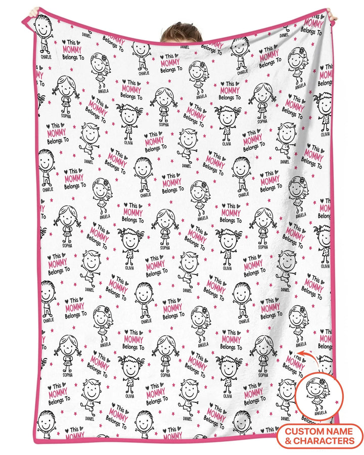 Custom Name "This Mommy Belongs To" Doodle Bamboo Blanket