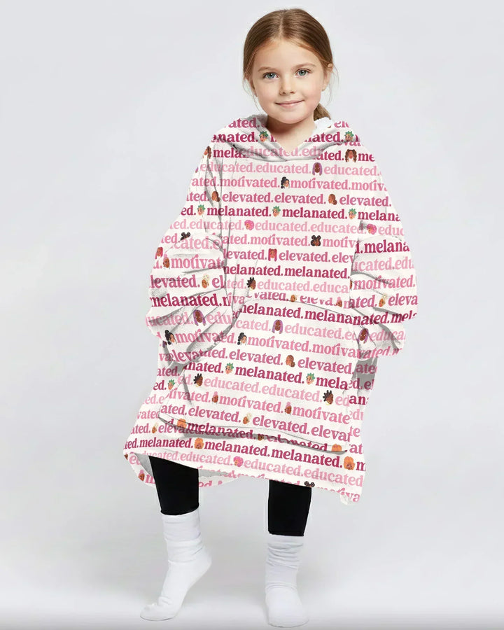 Educated Motivated Elevated Melanated Wearable Bamboo Blanket Hoodie