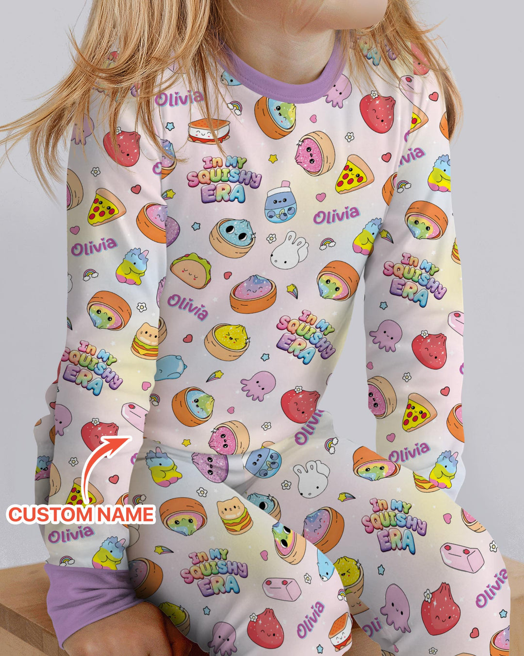Custom Name In My Squishy Era Bamboo Two Piece Long Sleeve Pajama Set