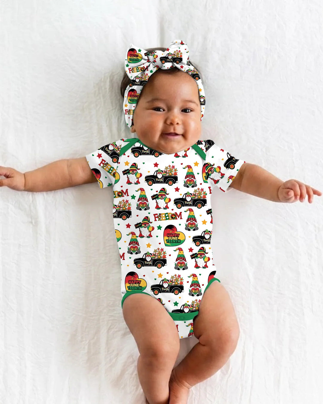 Gnome Happy Juneteenth Bamboo Bodysuit