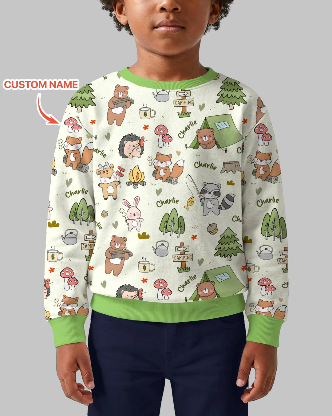 Custom Name Little Camp Buddies Bamboo Crewneck Sweatshirt
