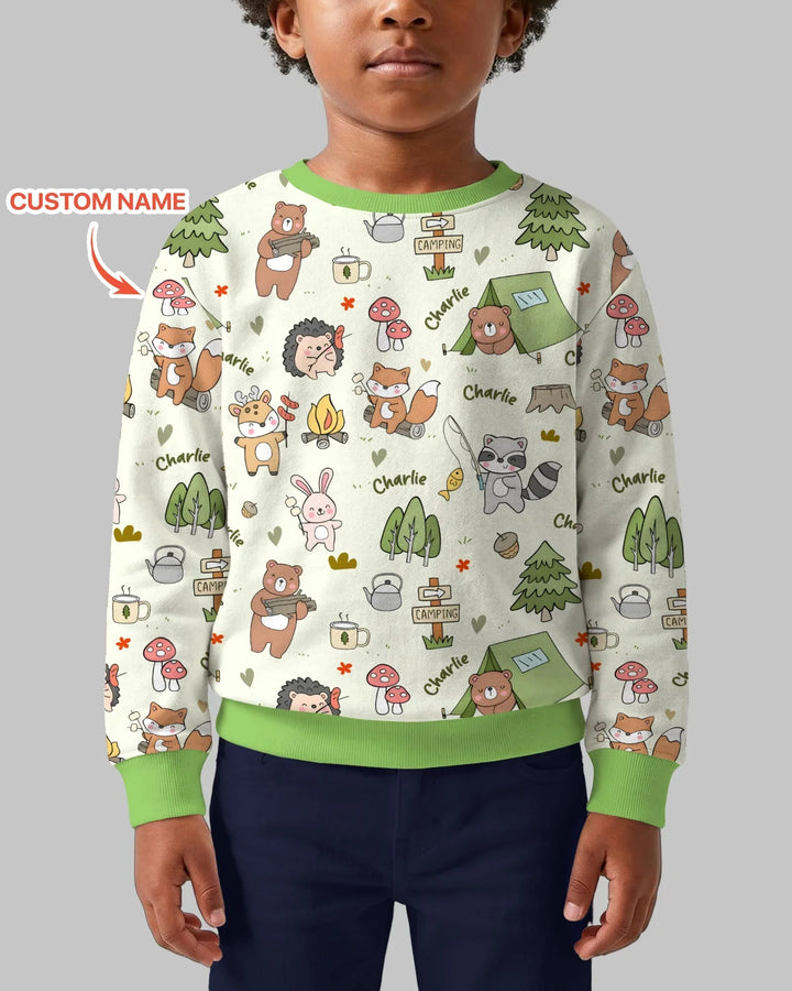Custom Name Little Camp Buddies Bamboo Crewneck Sweatshirt