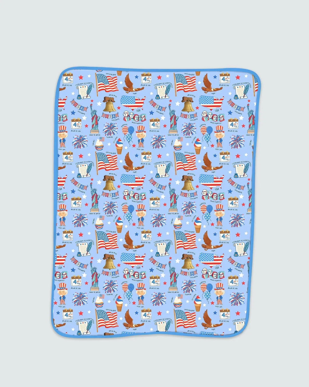 Hand Drawn Patriotic Iconic Bamboo Blanket